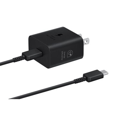 SAMSUNG  TRAVEL ADAPTER WITH USBC TO USBC CABLE 25W BLACK