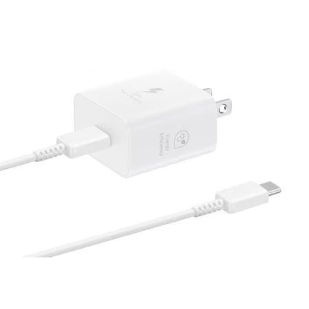 SAMSUNG 25W TRAVEL ADAPTER WITH USB C TO USB C CABLE WHITE