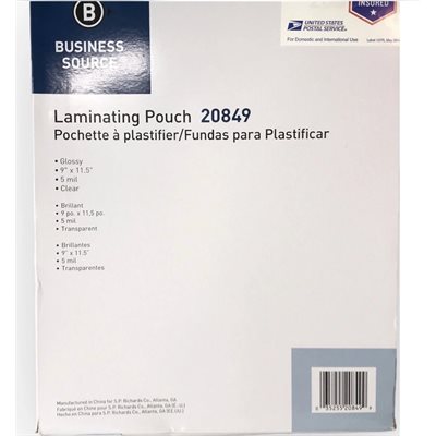 POUCH LAM 9X11.5 5MIL 200CT