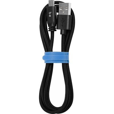 BRAIDED CHARGE/SYNC MICRO USB TO USB A CABLE 4FT BLACK
