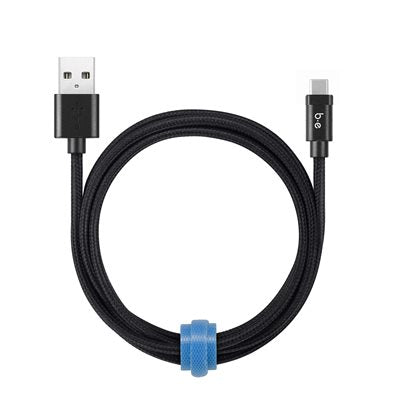 BRAIDED CHARGE/SYNC USB-C TO USB A CABLE 4FT BLACK