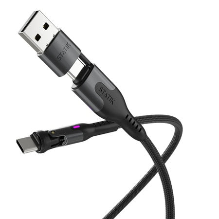 PowerPivot Pro Nylon Braided Charge/Sync Cable USB-C to USB-C 3.3ft (Black)
