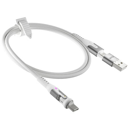 PowerPivot Pro Nylon Braided Charge/Sync Cable USB-C to USB-C 6.6ft (White)