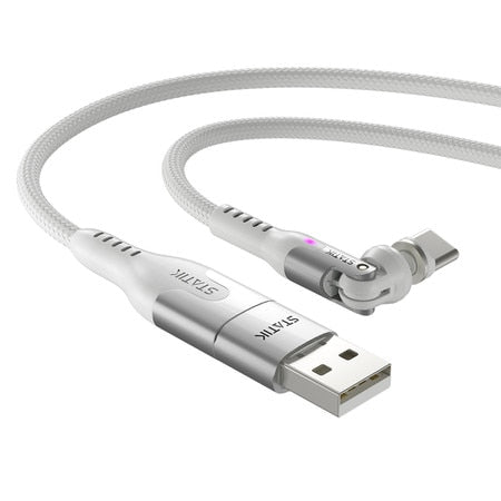PowerPivot Pro Nylon Braided Charge/Sync Cable USB-C to USB-C 6.6ft (White)