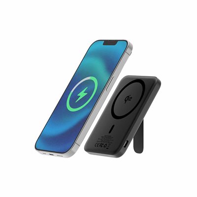 BLU ELEMENT QI2 SLIM WIRELESS POWER BANK W KICK STAND 5K BLK
