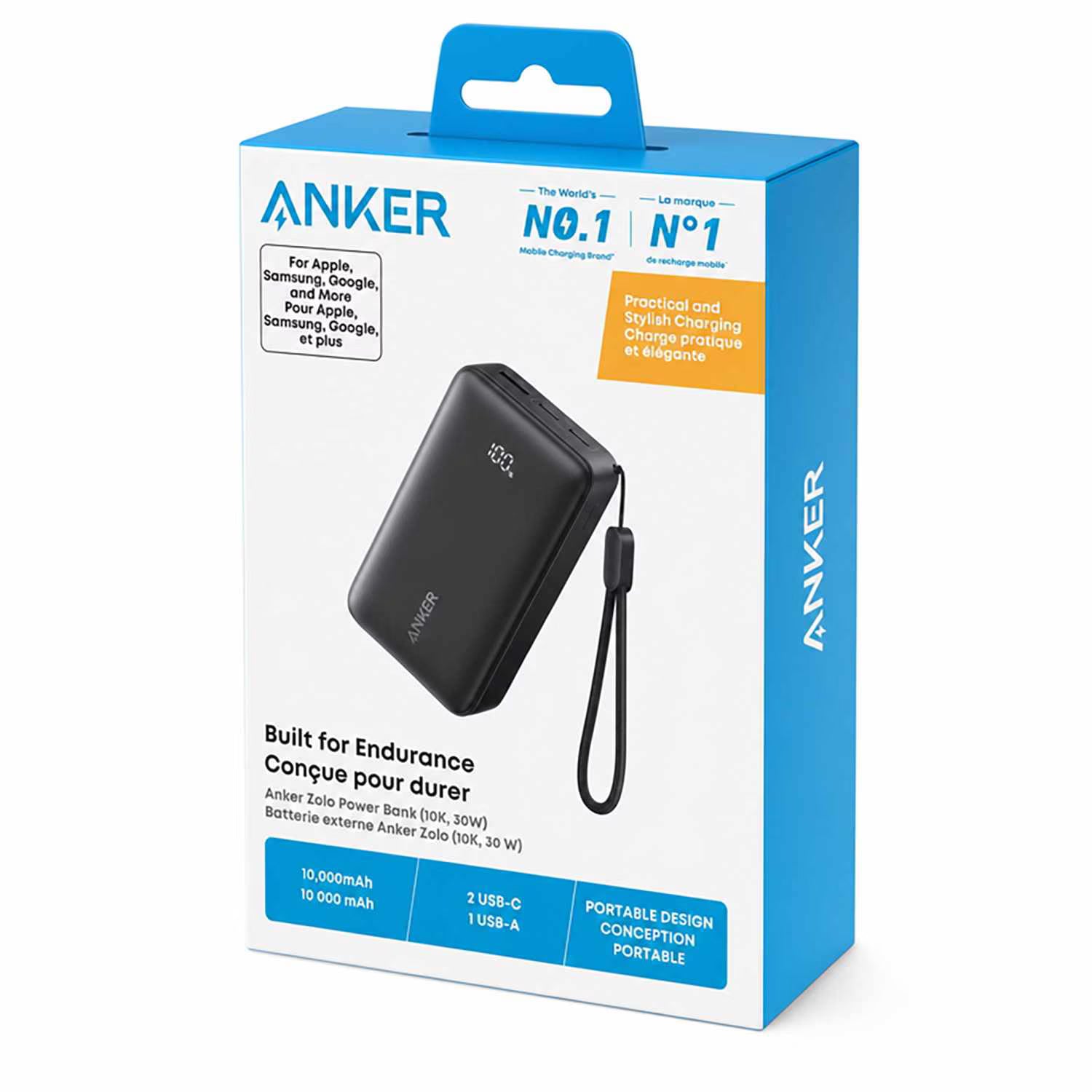 Anker Zolo 10000mAh 30W Compact Portable Battery (Black)