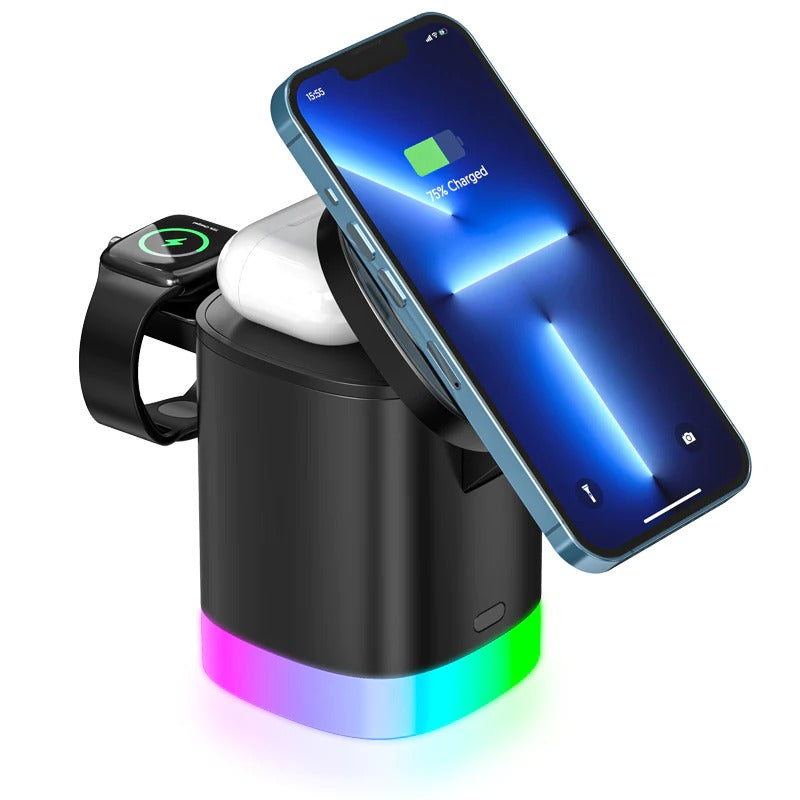 LAX WIRELESS 3 IN 1 CHARGING STAND-BLACK