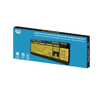 ADESSO LUMINOUS 4X LARGE PRINT MULTIMEDIA DESKTOP KEYBOARD