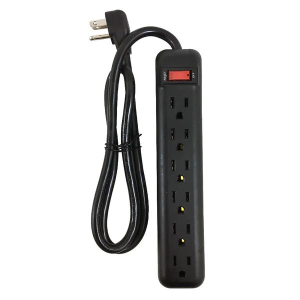 XTREME 6 OUTLET POWER STRIP BLACK