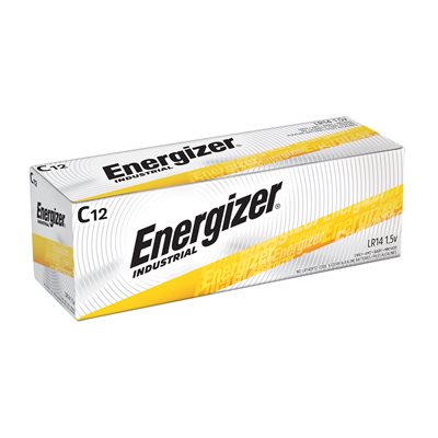 ENERGIZER 12 PACK C INDUSTRIAL EN93 ALKALINE BATTERIES