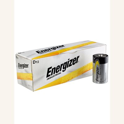 ENERGIZER 12 PACK D INDUSTRIAL EN95 ALKALINE BATTERIES