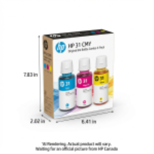 Pack combo de 3 bouteilles d'encre originales HP 31 CMJ