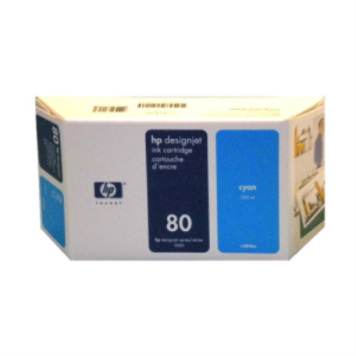 HP 80 Cyan Ink Cartridge, 350ml, WW