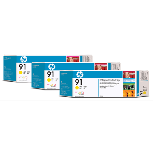HP 91 Yellow 3 Pack Ink Cartridge