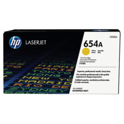 Cartouche de toner LaserJet jaune HP 654A