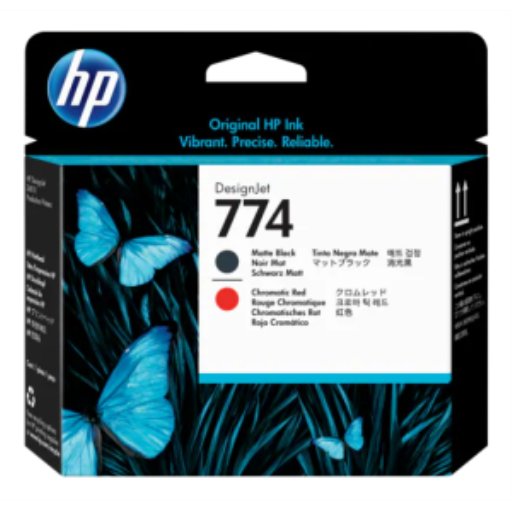 HP 774 Mte Bk/Chrmtc Red Printhead