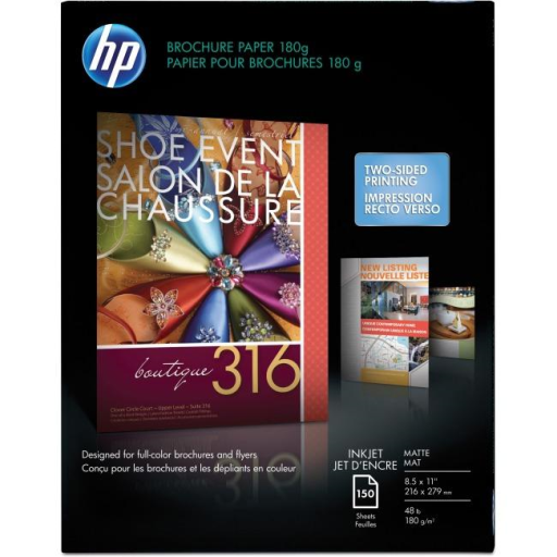 HP Brochure jet d'encre mat A180g 150f. papier