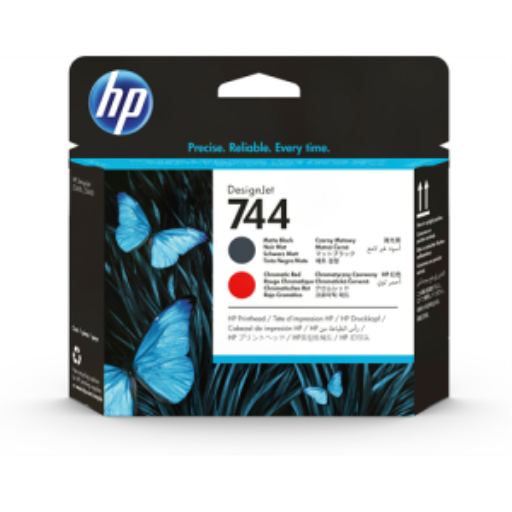 HP 744 Mat Blk and Chrmtc Red Printhead
