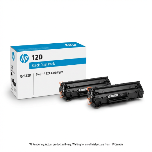 Cartouche de toner HP 12D noire, lot de 2, LaserJet
