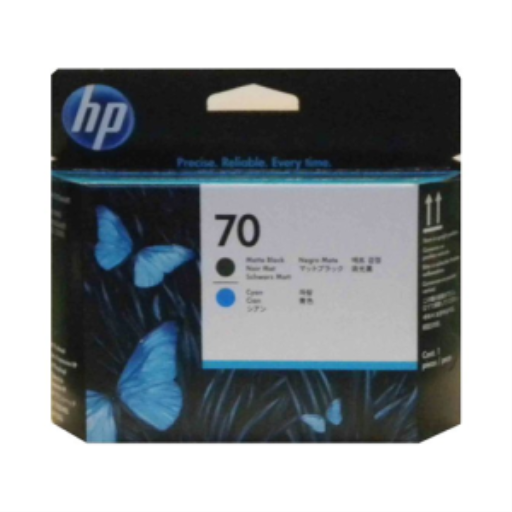 HP 70 Matte Black and Cyan Print Head