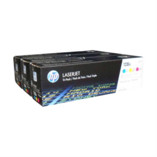 HP 128A CYM Tri-Pack LJ Toner Cartridge