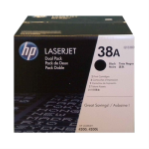 Q1338D HP #38A Dual Pack Black Print Cartridge