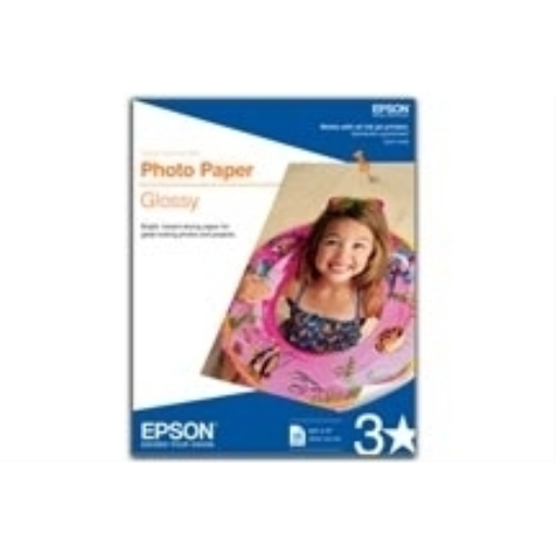 Papier photo glacé Epson, format Lettre, 50 feuillesS041