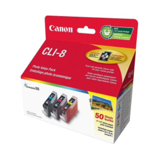 CLI-8 Combin. couleurs avec paquet de 50 feuilles 10x15 cm SKU 0621B014
