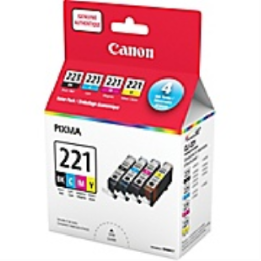 CLI221 Noir, cyan, magenta et jaune - Pack de 4 cartouches d'encre SKU 2946B017
