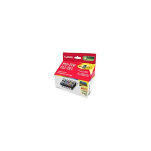 Pack de 5 cartouches d'encre PGI-220 BK/CLI-221 BK,C,M,Y avec 50 feuilles de papier photo