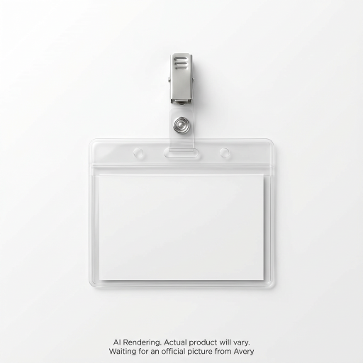 Porte-badge Avery + Clip compatible avec les vêtements sur la sangle, orientation horizontale, 5,7 cm x 8,9 cm, 50/boîte