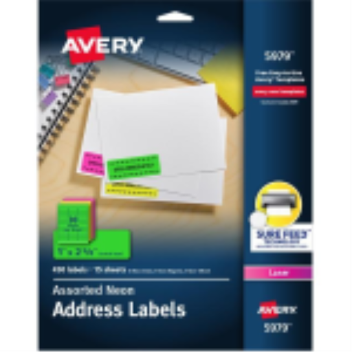5979 HAUTE VISIBILITÉ, 2 5/8" X 1" COULEURS FLUOS ASSORTIES, PAR