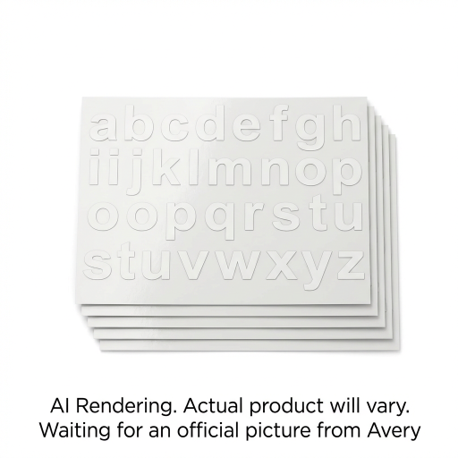 Avery Precut Vinyl Lowercase Letters, White, 4 sheets/pk