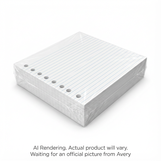 14230 5 1/2" X 8 1/2", PAPIER DE RECHANGE, GRANDS CARREAUX, BLANC, 1