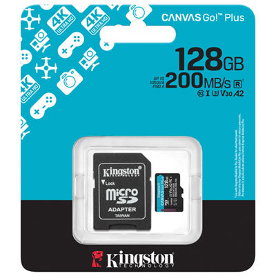 Kingston Canvas Go! Plus 200MB/s U3 V30 microSD Memory Card