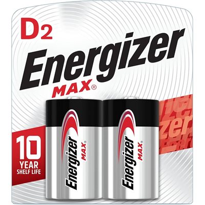 ENERGIZER  EN95 2PK D ALKALINE BATTERIES