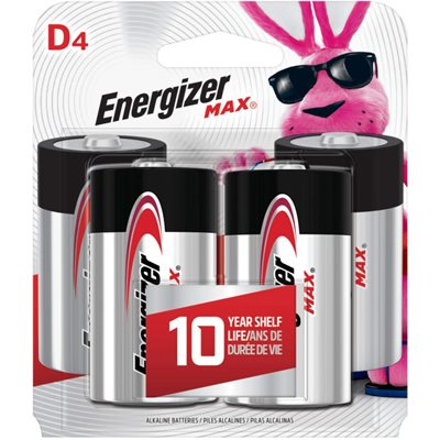 ENERGIZER 4PK D ALKALINE BATTERIES