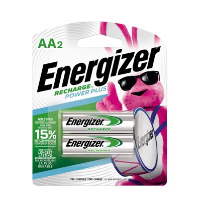 ENERGIZER AA NIMH RECHARGE 2300 MAH BATTERIES 2 PACK