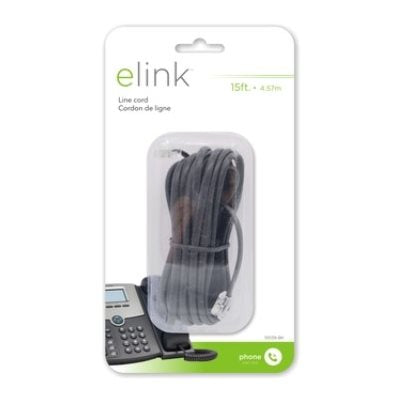 ELINK    PHONE LINE CORD 15FT; BLACK