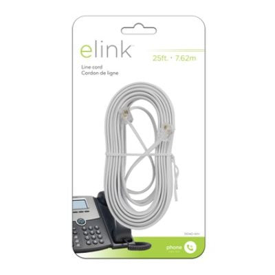 ELINK     PHONE LINE CORD 25FT; WHITE