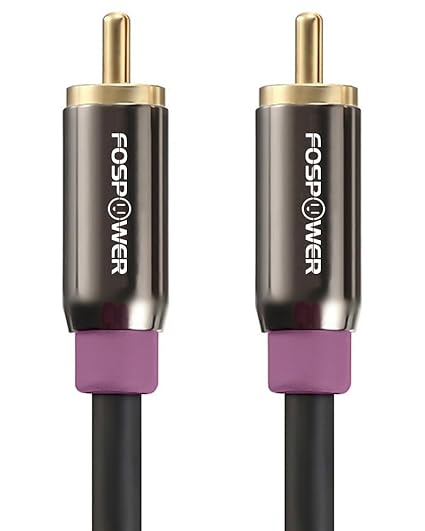 FosPower Subwoofer Cable (10 FT) RCA to RCA Audio Stereo Cable Male to Male