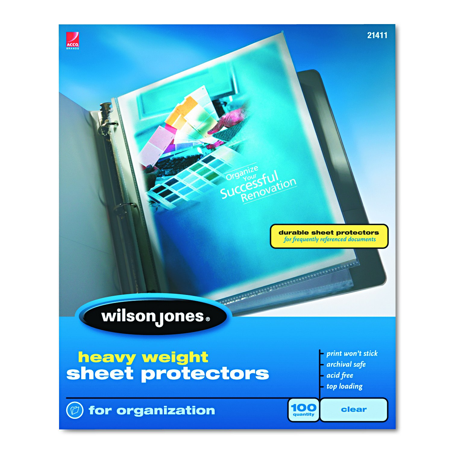 WILSON JONES HEAVY WEIGHT SHEET PROTECTORS (100)