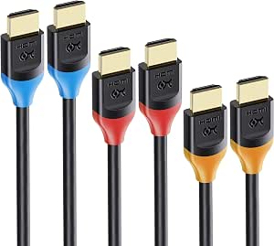 HDMI Cable 3-Pack 4K High Speed HDMI Cable, 1ft