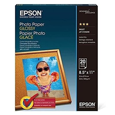 EPSON     GLOSS PHOTO PAPR 8.5X11 20CT