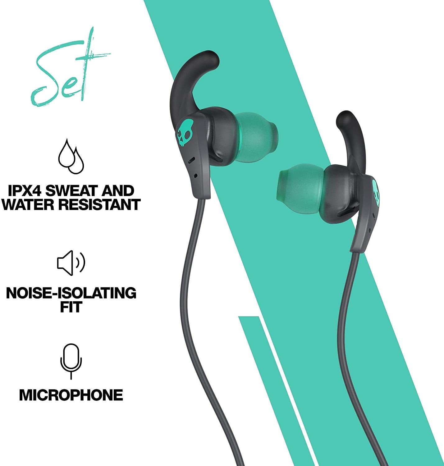 SKULLCANDY SET/SWEAT RESISTANT EARBUDS