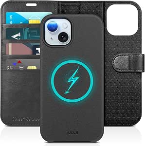 Case Wallet for iPhone 15 5G, PU Leather Magnetic Detachable Shockproof Case Tucch