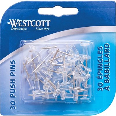 WESTCOTT CLEAR PUSH PIN CARD