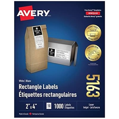 AVERY WHITE LASER LABEL 4X2 (100)