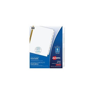 AVERY BIG TAB INSERTABLE DIVIDERS 8 TABS