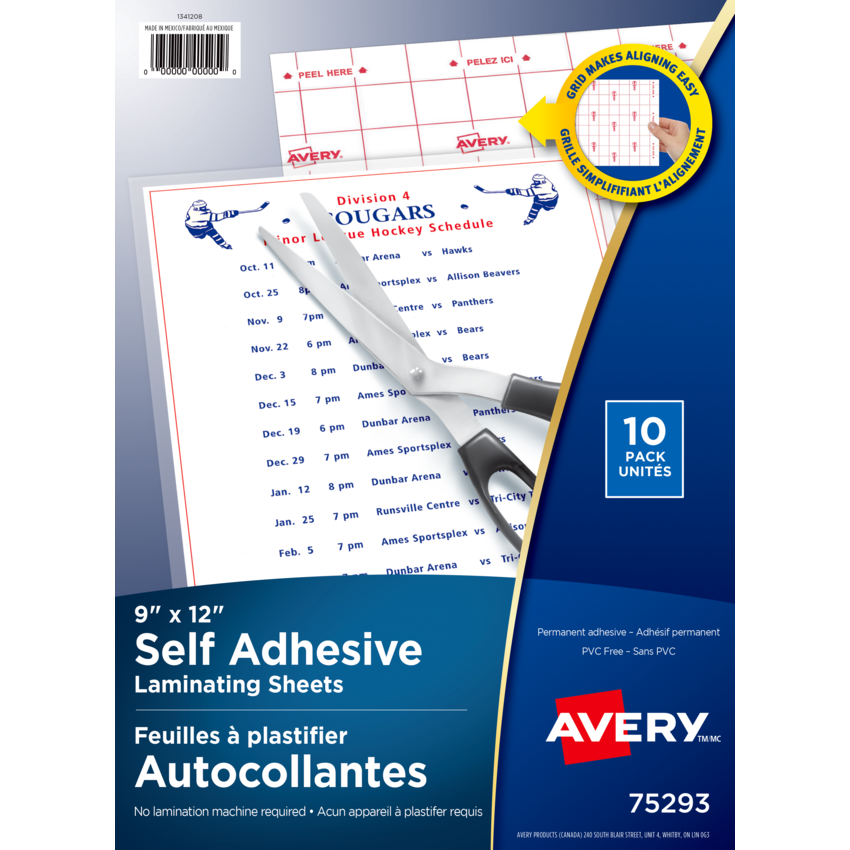 AVERY SELF ADHESIVE A4 LAMINATING SHEETS